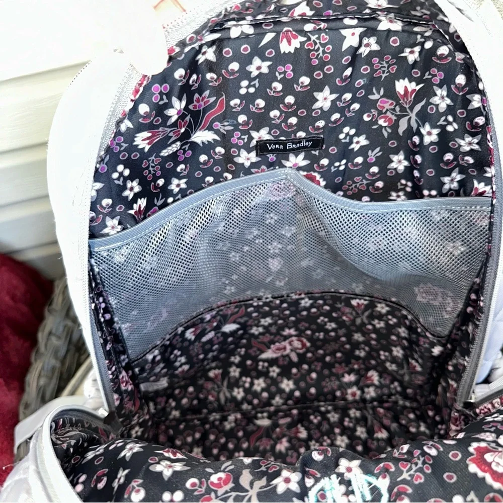 Vera Bradley Tranquil Gray Campus Backpack in Performance Twill